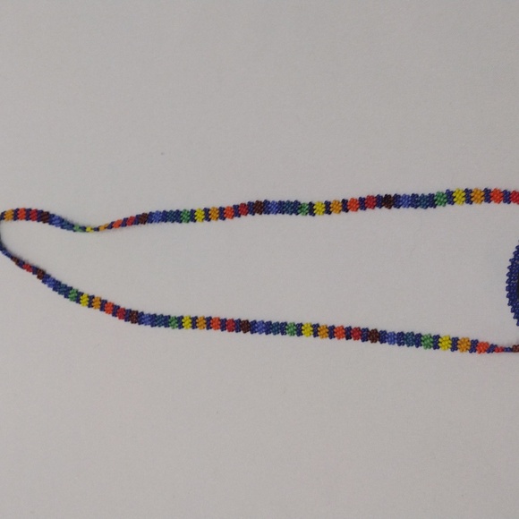 Beaded Pouch Pocket Necklace Colorful Sun - Picture 6 of 8